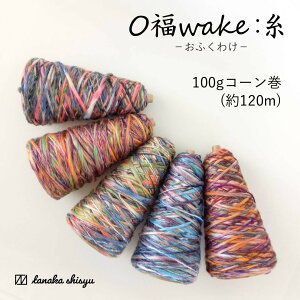 カラフルなグラデーションを楽しめる毛糸 全5色【O福wake:糸】CY-13 100g(約120m) ウール レーヨン アクリル 紐 メランジ ファンシー コーン巻 秋冬 テープ ラッピング ヤーン 糸 毛糸 手芸 編み物