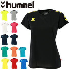 Tシャツ 半袖 レディース ヒュンメル hummel プラクティスシャツ/スポーツウェア 女性 クルーネック ワンポイント プラシャツ トップス/フィットネス 自宅トレーニング ジム 宅トレ/HLY2100