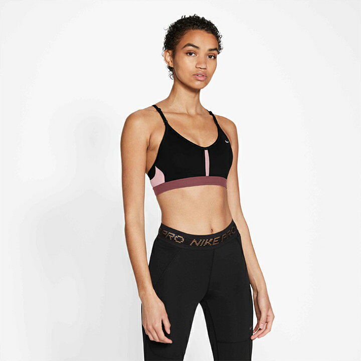 楽天市場 スポーツブラ インナー アンダーウェア レディース スポブラ ナイキ Nike Vネック インディブラ スポーツウェア ブラックピンク トレーニング フィットネス 女性 ブラトップ Cz4457 011 返品不可 Apworld