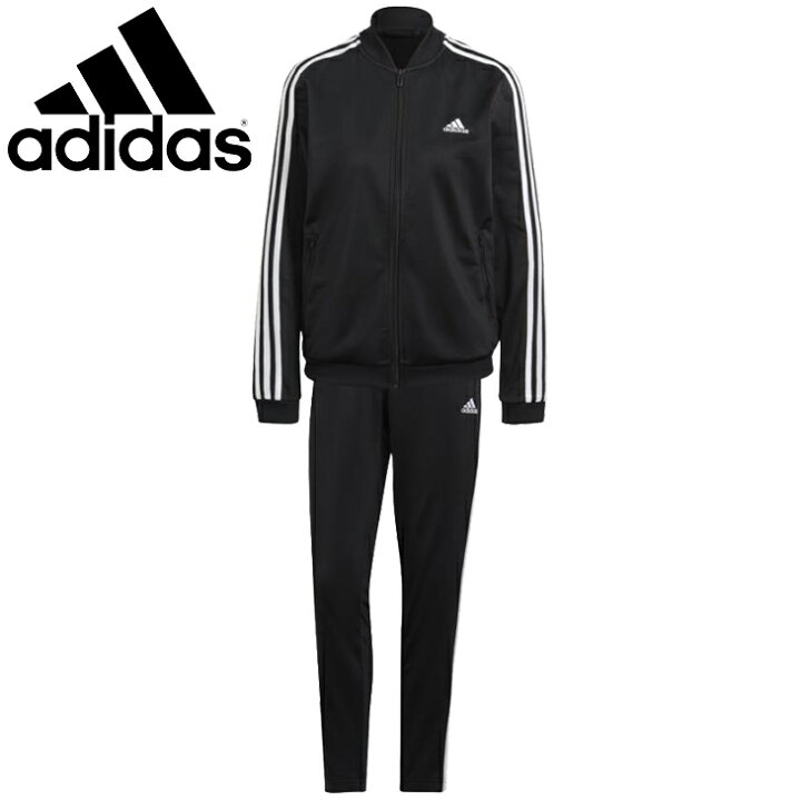 楽天市場 ジャージ 上下セット レディース セットアップ アディダス Adidas W Ess 3ストライプス トリコット トラックスーツ スポーツウェア ジャケット パンツ 上下組 ブラック 黒 トレーニング フィットネス 普段使い 262 Gm5534 Apworld