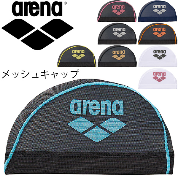 arena Made in JAPAN Swim-Swimming Mesh Cap ARN-6414 Black Gold size:L 