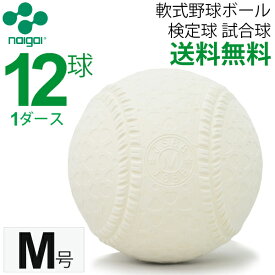 送料無料 軟式野球ボール M号 エム号 ナイガイ 検定球 試合球 公認球 一般・中学生向け 軟式ボール 12球 1ダース【ギフト不可】