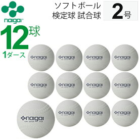 ナイガイ ソフトボール 検定球 試合球 公認球 2号 小学生用 1ダース 12個　内外　NAIGAI 【ギフト不可