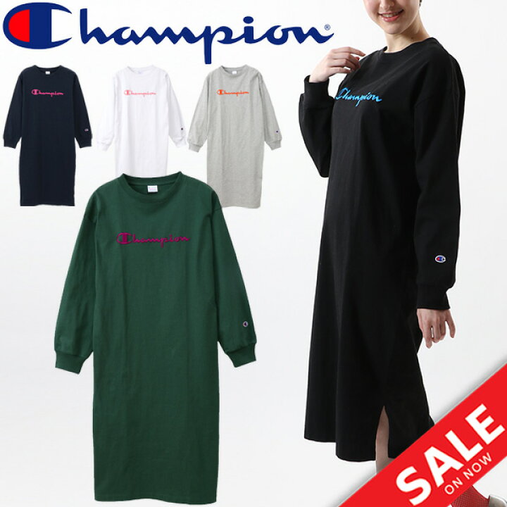 楽天市場 スウェット ワンピース レディース チャンピオン Champion ドレス チュニック ロゴ 女性用 スエット トレーナー クルーネック カジュアル シンプル ルームウェア リラックスウェア Cw Q404 取寄 Apworld