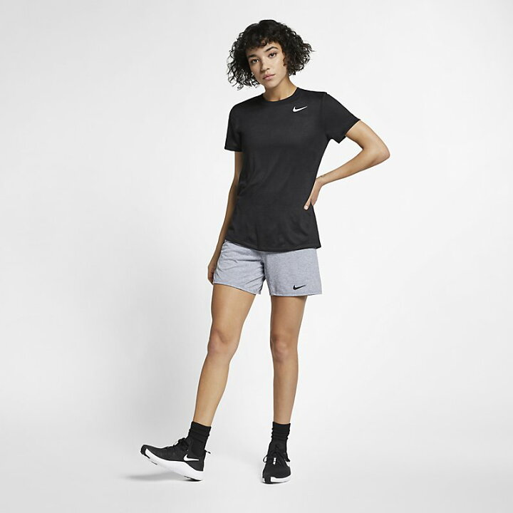 Tシャツ 半袖 レディース ナイキ NIKE DRI-FIT ドライフィット レッグ クルー Tee スポーツウェア 女性用 トレーニング ランニング フィットネス ジム ヨガ 半袖シャツ トップス ブラック 黒 シンプル ワンポイント 無地 AQ3211-010 APWORLD ナイキ NIKE マラソン ヨガ フィットネス S 半袖 黒