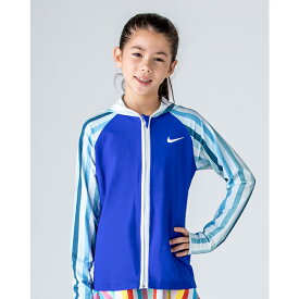 キッズ ラッシュガード 長袖 水着 女の子 ガールズ 子ども こども ナイキ NIKE GIRLS グラフィック フルジップ 子供用 120-160サイズ 日焼け対策 紫外線対策 UVカット スイムウェア 水泳 スイミング プール 海水浴/1981910-10【返品不可】