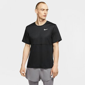 メンズ Tシャツ 半袖 ナイキ NIKE ブリーズラン S/S プラクティスシャツ/ランニング ジムウェア 黒 ブラック スポーツウェア マラソン ジョギング 男性 トップス/CJ5333-010
