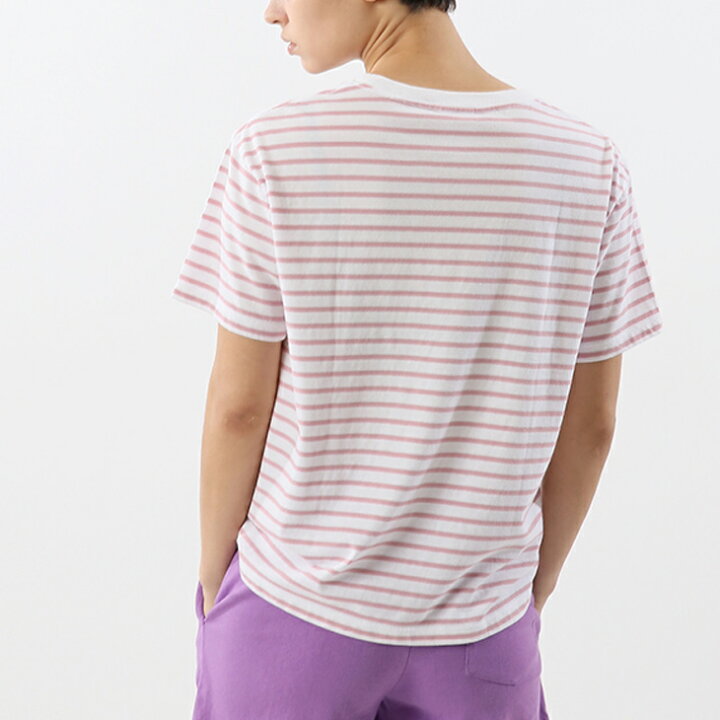 楽天市場 半袖 Tシャツ 胸ポケット レディース チャンピオン Champion S S ボーダーtシャツ スポーティ カジュアル ウェア ポケt ボーダー柄 女性 シンプル トップス Cw T327 Apworld