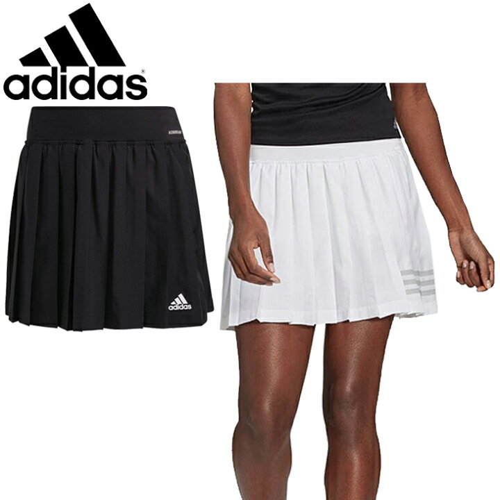 楽天市場 テニスウェア スコート レディース アディダス Adidas クラブ テニス プリーツスカート インナータイツ付 スポーツウェア 女性 黒 ブラック 白 ホワイト ボトムス Club Pleatskirt 225 取寄 Apworld