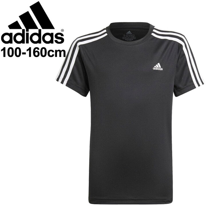楽天市場 キッズ ジュニア 半袖 Tシャツ 100 160cm 子供服 アディダス Adidas デザインド トゥ ムーブ 3ストライプス 子ども 黒 ブラック スポーツウェア トップス 取寄 Apworld
