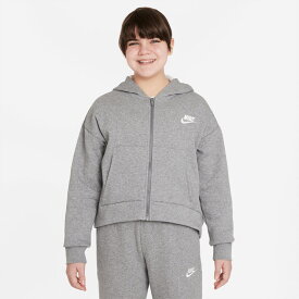 スウェット パーカー ジュニア 子供服/ナイキ NIKE YTH クラブ フリース フルジップ フーディ 裏起毛/スポーツウェア 子ども 女の子 130-160cm カジュアル グレー スエット 秋冬 羽織り/DC7118-091