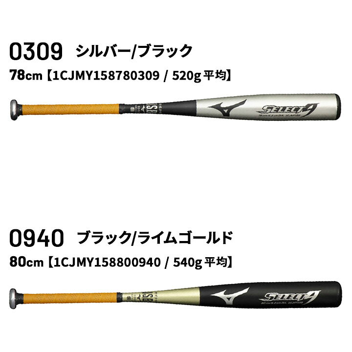 楽天市場】野球バット 少年軟式用 金属製 ミズノ mizuno SELECT9 