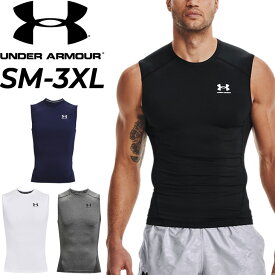 アンダーアーマー タンクトップ メンズ コンプレッション シャツ UNDER ARMOUR ヒートギアアーマー/ノースリーブ トレーニング ランニング ジョギング ジム スポーツウェア 男性 スリーブレス 運動 トップス/1361522【返品不可】