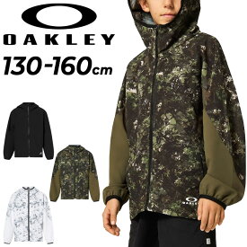 送料無料 オークリー ウィンドジャケット キッズ ジュニア 130-160cm 子供服/OAKLEY ウーブン フルジップ フーディ スポーツウェア 子ども アウター 吸汗速乾 UVカット デイリー カジュアル 上着 ジャンバー/FOA405066