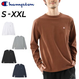 チャンピオン 長袖 Tシャツ メンズ Champion ベーシック ワンポイント 刺繍ロゴ 男性 ロンT アメカジ カジュアル ウェア コットンUSA トップス/C3-Y428