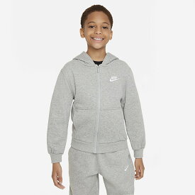 送料無料 ナイキ キッズ パーカー スウェット 130-160cm 子供服 NIKE クラブ フリース ジュニア フレンチ テリー フルジップ フーディ グレー 子ども 男の子 女の子 スポーツ カジュアル ウェア/FD3017-063