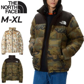 送料無料 ノースフェイス ダウンジャケット メンズ THE NORTH FACE ノベルティ ヌプシジャケット 限定 防寒 アウター 総柄 フード付き 男性用 アウトドアウェア 登山 キャンプ タウン メンズウェア 秋冬 ブランド アパレル/ND92336【ギフト不可】