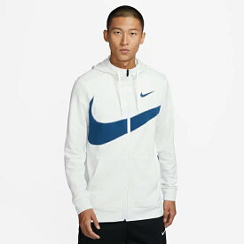 送料無料 ナイキ パーカー スウェット メンズ NIKE Dri-FIT フルジップ フーディ 吸汗速乾 ドライ トレーニング スポーツウェア ウエア ジャケット パーカ 男性用 ビッグロゴ スエット 白 青 ブランド アパレル/FB8576-121