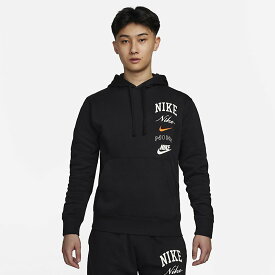 送料無料 ナイキ パーカー 長袖 メンズ スウェット NIKE Club プルオーバー パーカ フーディ スポーツウェア ロゴ スエット トレーニング カジュアル スポーティ 男性用 服 nike 黒 ブラック スウェットシャツ メンズウェア ブランド アパレル/FN2635-010