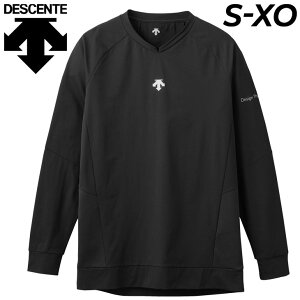送料無料 デサント ピステシャツ 長袖 メンズ DESCENTE ストレッチウォームピステ 限定 防風 保温 バレーボールウェア ピステトップ Vネック 男性 男子 練習着 ブレーカーシャツ スポーツウェ