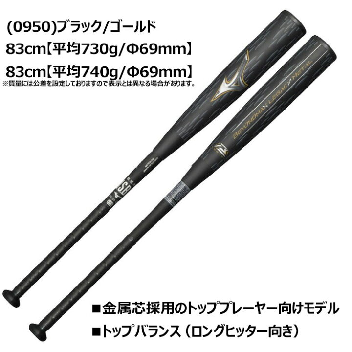 楽天市場】送料無料 ミズノ 野球 一般軟式用 金属製バット 83cm 84cm 