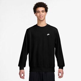 送料無料 ナイキ スウェットシャツ 長袖 メンズ NIKE クラブ フレンチテリー クルー スポーツウェア トレーニング デイリー 男性 クルーネック スエット トレーナー プルオーバー 黒 ブラック メンズウエア nike ブランド アパレル/FN3889-010