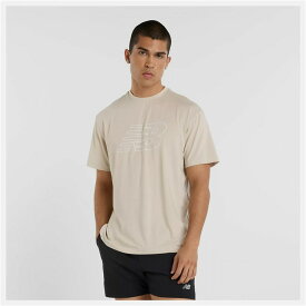 ニューバランス 半袖 Tシャツ メンズ NEWBALANCE リラックスドTシャツ NBロゴ プリントT 吸汗速乾 ドライ スポーツウェア トレーニング フィットネス 運動 男性用 半袖シャツ ベージュ 服 メンズウェア ブランド アパレル/AMT51510-TWF