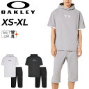 送料無料 オークリー トレーニングウェア メンズ 上下 OAKLEYEnhance | 半袖プルオーバーパーカー クロップドパンツ セットアップ スポーツウェア 吸汗速乾 ドライ 軽量 男性 上下組 メンズウェア 春 夏 ブランド パーカー ハーフパンツ 半袖 フーディー FOA407651-FOA407684