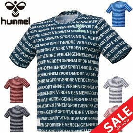 半袖Tシャツ メンズ ヒュンメル hummel PLAY グラフィックTシャツ/スポーツウェア プリントT 総柄 クルーネック 吸汗速乾 男性 カジュアル トップス/HAP4147