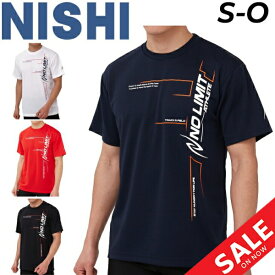 半袖 Tシャツ メンズ レディース ニシ NISHI プリントT 陸上競技 ランニング ジム ジョギング トレーニング スポーツウェア 吸汗速乾 練習着 部活 アスリート トップス/2811A311