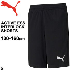 ジュニア ハーフパンツ ジャージ キッズ 130-160cm 子供 子ども こども服/プーマ PUMA ACTIVE ESS インターロック ショーツ/スポーツウェア トレーニング 男の子 女の子 運動 ボトムス 短パン/588819