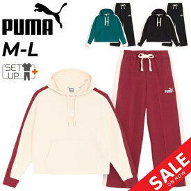 送料無料 送料無料 プーマ スウェット レディース 上下 PUMA CORE HERITAGE プルオーバー パーカー ワイドパンツ 上下組 セットアップ フーディー パーカ ロングパンツ スエット 女性用 レディースウェア 秋冬 ブランドスポーツアパレル/677689-677690【pu22pd】