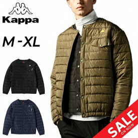 送料無料 カッパ 中綿ジャケット メンズ アウター Kappa BRANDS RDKパディングジャケット ノーカラー 衿なし キルティングジャケット 防寒 保温 ブルゾン ジャンバー スポーティー カジュアルウエア 男性用 メンズウェア 秋冬 ブランド/KPO-23027