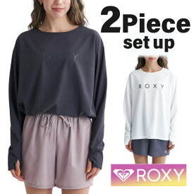 ROXY ロキシー ラッシュガード レディース Tシャツ ロンT uvガード uvカット 長袖 体型カバー カバーアップ 大きめ シンプル 無地 30代 40代 50代 プール RLY241040 OHANA SET