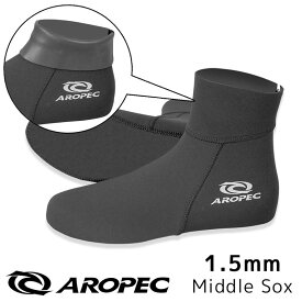 マリンソックス 1.5mmウェットスーツ生地 フィンソックス シュノーケリング/スキンダイビング/マリンスポーツに最適【1.5 Middle Sox Skin / ウェットソックス ショート】AROPEC(アロペック)