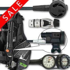 ダイビング 重器材 セット BCD レギュレーター オクトパス ゲージ 重器材セット 4点 【0103-Hreg2-Hair2BK-Hmfx2】 TUSA スキューバダイビング 重器材セット OH クーポン付