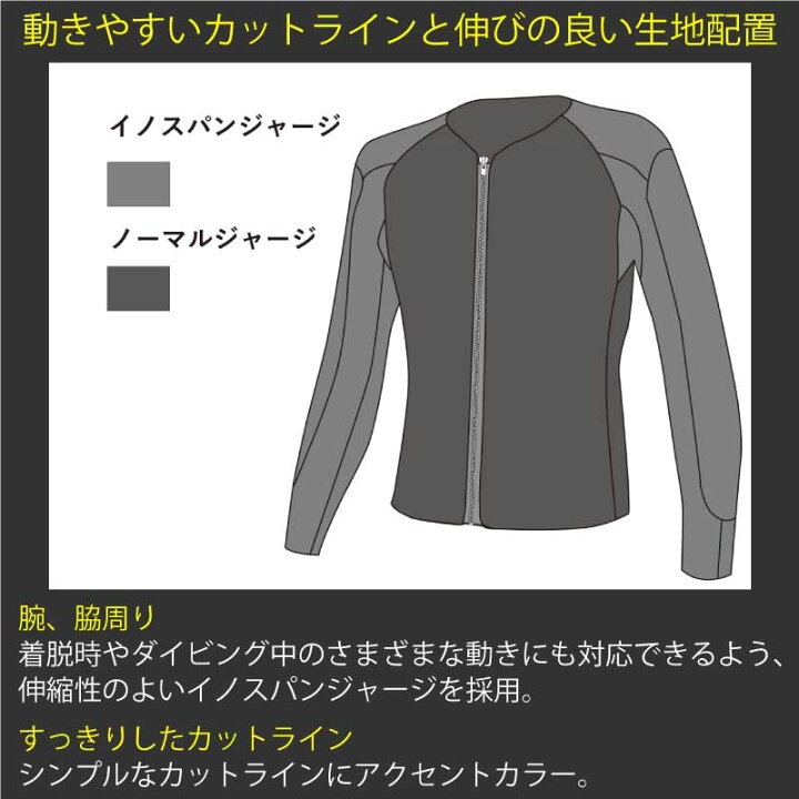 楽天市場】GULL / ガル 2.5mm ジャージ ジャケット ダイビング 