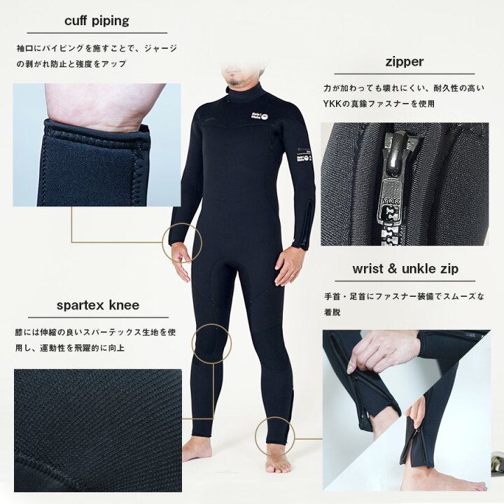 楽天市場】ウェットスーツ 5mm メンズ ウエットスーツ HeleiWaho 