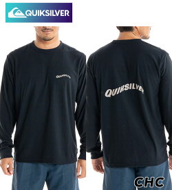 QUIKSILVER クイックシルバー 長袖 Tシャツ UV対策 UPF30 レギュラーフィット サーフィン ビーチ 海 プール アウトドア サマー WAVE LOGO LS ラッシュガード