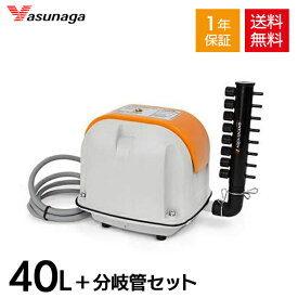 【1年保証付】【接続ホース付】安永 AP-40P オリジナル 8連風量調節 分岐管 セット 静音 省エネ 電動ポンプ 浄化槽 エアーポンプ ブロワー ポンプ エアポンプ ブロワー ブロワ ブロアー