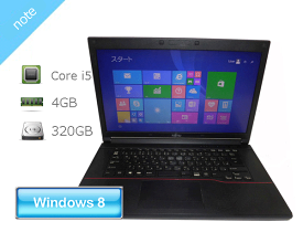 Windows8.1 Pro 64bit 富士通 LIFEBOOK A573/G (FMVA03002) Core i5-3340M 2.7GHz 4GB 320GB DVDマルチ 15.6インチ