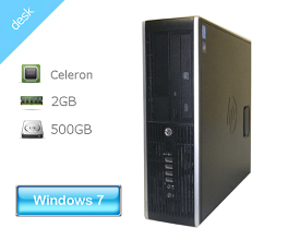 Windows7 Pro 32bit HP Pro 6300 SFF (QV985AV) Celeron G1610 2.6GHz メモリ 2GB HDD 500GB(SATA) DVD-ROM 送料無料 中古パソコン デスクトップ 本体のみ 省スペース型