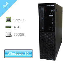 Windows10 Pro 64bit Lenovo ThinkCentre E73 Small 10AU-005XJP 第4世代 Core i5-4570S 2.9GHz 4GB 500GB DVDマルチ 中古パソコン デスクトップ 本体のみ ビジネスPC 中古PC 良品