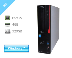 Windows7 Pro 64bit 中古パソコン 富士通 ESPRIMO D583/J (FMVD10004) 第4世代 Core i5-4590 3.3GHz 4GB 320GB DVDマルチ GeForce GT635 省スペース デスクトップPC 本体のみ 良品