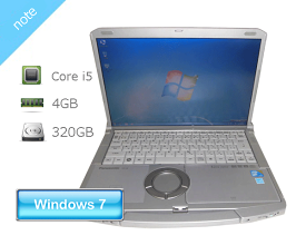 Windows7 Panasonic Let'sNote CF-F9 (CF-F9JWPCPS) Core i5-520M 2.4GHz 4GB 320GB DVDマルチ 無線LAN 14.1インチ WXGA＋(1440×900) レッツノート