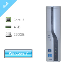 Windows7 Pro 32bit EPSON Endeavor MR4100 Core i3-2100 3.1GHz メモリ 4GB HDD 250GB(SATA) DVDマルチ GeForce GT430 中古パソコン デスクトップ 本体のみ