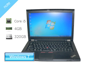難あり Windows7 Pro 32bit Lenovo ThinkPad T430 2342-A27 Core i5-3320M 2.6GHz メモリ 4GB HDD 320GB(SATA) DVD-ROM 中古ノートパソコン 14インチ ACアダプタ付属なし