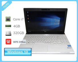 中古ノートパソコン Windows10 Pro 64bit NEC VersaPro VK21HH-G (PC-VK21HHZDG) Core i7-3687U 2.1GHz 4GB 320GB DVDマルチ WPS Office 13.3インチ 高解像度 HD+(1600×900)
