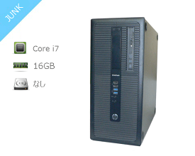 【JUNK】HP EliteDesk 800 G1 TWR Core i7-4790 3.6GHz メモリ 16GB HDDなし DVDマルチ Radeon HD 8490