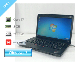 Windows7 Home 64bit Lenovo TkinlPad Edge E430c 3365-CTO Core i7-3632QM 2.2GHz メモリ 8GB HDD 500GB(SATA) DVDマルチ 14インチ(1366×768) WPS Office2付き
